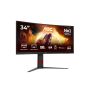 AOC G4 CU34G4CA computer monitor 86,4 cm (34") 3440 x 1440 Pixels Zwart, Rood thumbnail