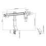 ACT Monitorarm office, crossbar, 2 schermen, eenvoudig in hoogte verstelbaar (AC8322) thumbnail