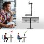 ACT Monitorarm office, op voet met gasveer, crossbar, 2 schermen (AC8332) thumbnail