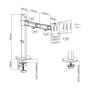 ACT Monitorarm office, 1 scherm, zilver (AC8335) thumbnail