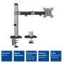 ACT Monitorarm office, 1 scherm, zilver (AC8335) thumbnail