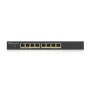 Zyxel GS1900-8HP v3 PoE Managed L2 Gigabit Ethernet (10/100/1000) Power over Ethernet (PoE) Zwart (GS1900-8HP-EU0103F) thumbnail