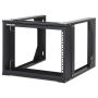 Intellinet 19" open frame rack voor wandmontage, 6U, scharnierend voorframe, 2-post uitvoering, diepte 17,7", bouwpakket, zwart RAL 9004 (716178) thumbnail