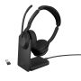 Jabra Evolve2 55 Headset Bedraad en draadloos Hoofdband Kantoor/callcenter Bluetooth Oplaadhouder Zwart (25599-999-989) thumbnail