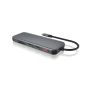 ICY BOX IB-DK4060-CPD notebook dock & poortreplicator Bedraad USB 3.2 Gen 1 (3.1 Gen 1) Type-C Zwart, Grijs (IB-DK4060-CPD) thumbnail