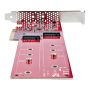 StarTech.com Dual M.2 PCI Express SSD Adapter Kaart, PCIe x8 / x16 naar Dual NVMe of AHCI M.2 SSDs, M2 PCIe Adapter, PCI Express 4.0, 7.8GBps/Schijf, PCIe Bifurcatie Vereist, Windows/Linux Compatibel (DUAL-M2-PCIE-CARD-B) thumbnail