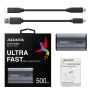 ADATA SE880 500 GB USB Type-C 3.2 Gen 2 (3.1 Gen 2) Wifi Grijs (AELI-SE880-500GCGY) thumbnail