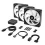 Corsair Air CO-9051002-WW koelsysteem voor computers Computer behuizing Ventilator 12 cm Zwart, Wit 3 stuk(s) (CO-9051002-WW) thumbnail