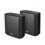 ASUS ZenWiFi AX XT8 (B-2-PK) draadloze router Gigabit Ethernet Tri-band (2.4 GHz / 5 GHz / 5 GHz) Zwart (90IG0590-MO3A60) thumbnail