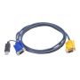 ATEN 1.8M USB KVM Kabel met 3 in 1 SPHD en ingebouwde PS/2 naar USB omzetter (2L-5202UP) thumbnail