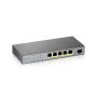 Zyxel GS1350-6HP-EU0101F netwerk-switch Managed L2 Gigabit Ethernet (10/100/1000) Power over Ethernet (PoE) Grijs (GS1350-6HP-EU0101) thumbnail