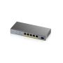 Zyxel GS1350-6HP-EU0101F netwerk-switch Managed L2 Gigabit Ethernet (10/100/1000) Power over Ethernet (PoE) Grijs (GS1350-6HP-EU0101) thumbnail