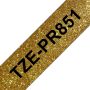 Brother TZe-PR851 labelprinter-tape Zwart op goud (TZEPR851) thumbnail