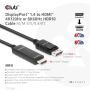 CLUB3D DisplayPort 1.4 to HDMI 4K120Hz or 8K60Hz HDR10 Cable M/M 3m/9.84ft (CAC-1087) thumbnail
