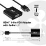 CLUB3D CAC-1302 video kabel adapter 0,5 m HDMI Type A (Standaard) VGA (D-Sub) Zwart (CAC-1302) thumbnail