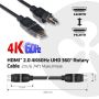 CLUB3D HDMI 2.0 4K60Hz UHD 360 Graden roterende kabel 2 meter (CAC-1360) thumbnail