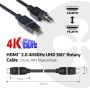 CLUB3D HDMI 2.0 4K60Hz UHD 360 Graden roterende kabel 2 meter (CAC-1360) thumbnail