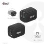 CLUB3D Travel Charger PPS 65Watt GAN technology, Triple port (2x USB Type-C + USB Type-A) Power Delivery(PD) 3.0 Support (CAC-1913EU) thumbnail