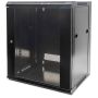 Intellinet 19" netwerkkast wandmontage (standaard), 6U, 450 mm diep, zwart, bouwpakket (flatpack), max. 60 kg, bruikbare diepte 270–350 mm, metalen & glazen deur, afneembare zijpanelen, montagemateriaal niet inbegrepen (711715) thumbnail