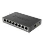 D-Link DGS-108 Unmanaged L2 Gigabit Ethernet (10/100/1000) Zwart (DGS-108/E) thumbnail