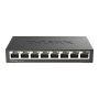 D-Link DGS-108 Unmanaged L2 Gigabit Ethernet (10/100/1000) Zwart (DGS-108/E) thumbnail