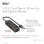 CLUB3D USB 3.2 Gen1 Type-A, 3 Ports Hub with Gigabit Ethernet (CSV-1430A) thumbnail
