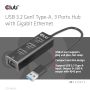 CLUB3D USB 3.2 Gen1 Type-A, 3 Ports Hub with Gigabit Ethernet (CSV-1430A) thumbnail