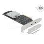 DELOCK PCI Expr x8 Card zu 2x extern USB-C 20Gbps USB 3.2 (89009) thumbnail