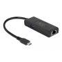 DeLOCK 63826 interface hub USB 3.2 Gen 1 (3.1 Gen 1) Type-C 1000 Mbit/s Zwart (63826) thumbnail