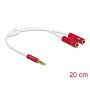 DeLOCK 66519 audio kabel 0,2 m 3.5mm 2 x 3.5mm Rood, Wit (66519) thumbnail