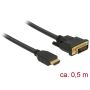 DeLOCK 85651 video kabel adapter 0,5 m HDMI Type A (Standaard) DVI Zwart (85651) thumbnail