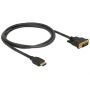 DeLOCK 85652 video kabel adapter 1 m HDMI Type A (Standaard) DVI Zwart (85652) thumbnail