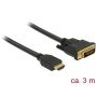 DeLOCK 85655 video kabel adapter 3 m HDMI Type A (Standaard) DVI Zwart (85655) thumbnail
