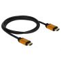 DeLOCK 85728 HDMI kabel 1,5 m HDMI Type A (Standaard) Zwart, Goud (85728) thumbnail
