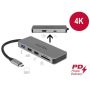 DeLOCK 87743 interface hub USB 3.2 Gen 1 (3.1 Gen 1) Type-C Grijs (87743) thumbnail
