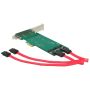 DeLOCK 2x 67-pin M.2 key B - 2x SATA 7-pin interfacekaart/-adapter Intern (89473) thumbnail