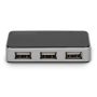 Digitus DA-70220 interface hub USB 2.0 Mini-B 480 Mbit/s Zwart, Zilver (DA-70220) thumbnail