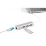 Digitus DA-70255 interface hub USB 3.2 Gen 1 (3.1 Gen 1) Type-C 1000 Mbit/s Grijs, Wit (DA-70255) thumbnail