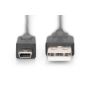 Digitus 1m, USB2.0-A/USB2.0 mini-B USB-kabel USB A Mini-USB B Zwart (DB-300130-010-S) thumbnail
