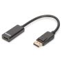 Digitus DisplayPort - HDMI 0,15 m HDMI Type A (Standaard) Zwart (DB-340400-001-S) thumbnail