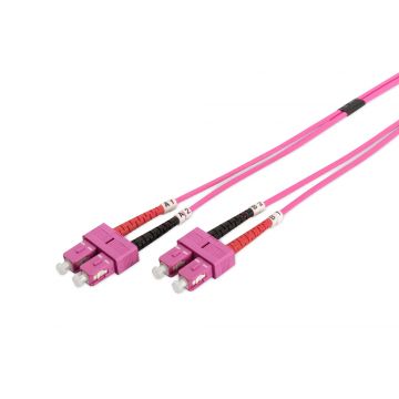 Digitus DK-2522-01-4 Glasvezel kabel 1 m SC I-VH OM4 Violet