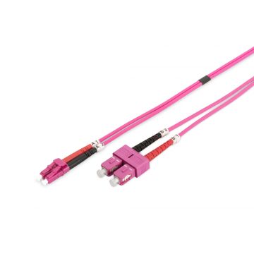 Digitus DK-2532-03-4 Glasvezel kabel 3 m LC SC I-VH OM4 Violet