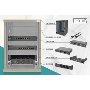 Digitus DN-10-SET-2-B rack 9U Vrijstaande rek Zwart (DN-10-SET-2-B) thumbnail
