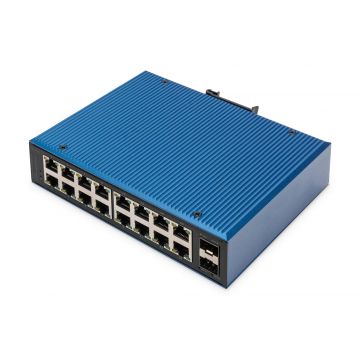 Digitus DN-651138 netwerk-switch Unmanaged Gigabit Ethernet (10/100/1000) Zwart, Blauw