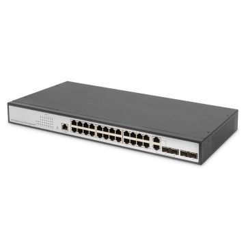 Digitus DN-80221-3 netwerk-switch Managed L2 Gigabit Ethernet (10/100/1000) Zwart, Grijs (DN-80221-3) thumbnail