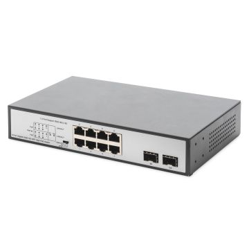 Digitus DN-95140 netwerk-switch Unmanaged Gigabit Ethernet (10/100/1000) Power over Ethernet (PoE) Zwart, Zilver (DN-95140) thumbnail