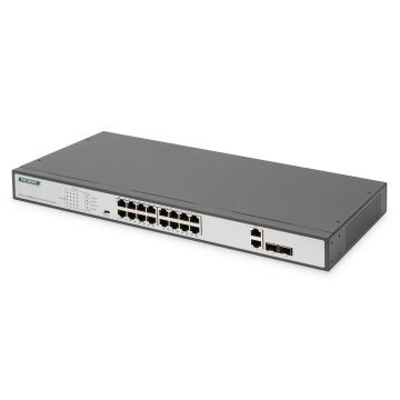 Digitus DN-95342-1 netwerk-switch Unmanaged Fast Ethernet (10/100) 1U Zwart, Zilver (DN-95342-1) thumbnail