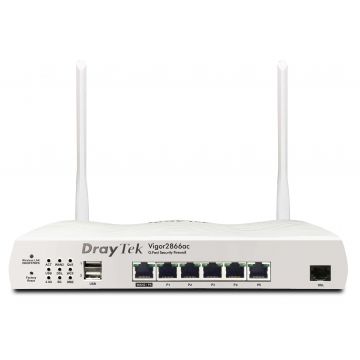 Draytek Vigor 2866Vac draadloze router Gigabit Ethernet Dual-band (2.4 GHz / 5 GHz) 4G Wit