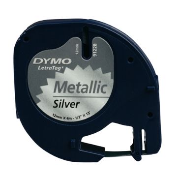 DYMO S0721730 labelprinter-tape Zwart op metallic