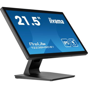 iiyama ProLite T2238MSC-B1 computer monitor 54,6 cm (21.5") 1920 x 1080 Pixels Full HD LED Touchscreen Zwart (T2238MSC-B1) thumbnail